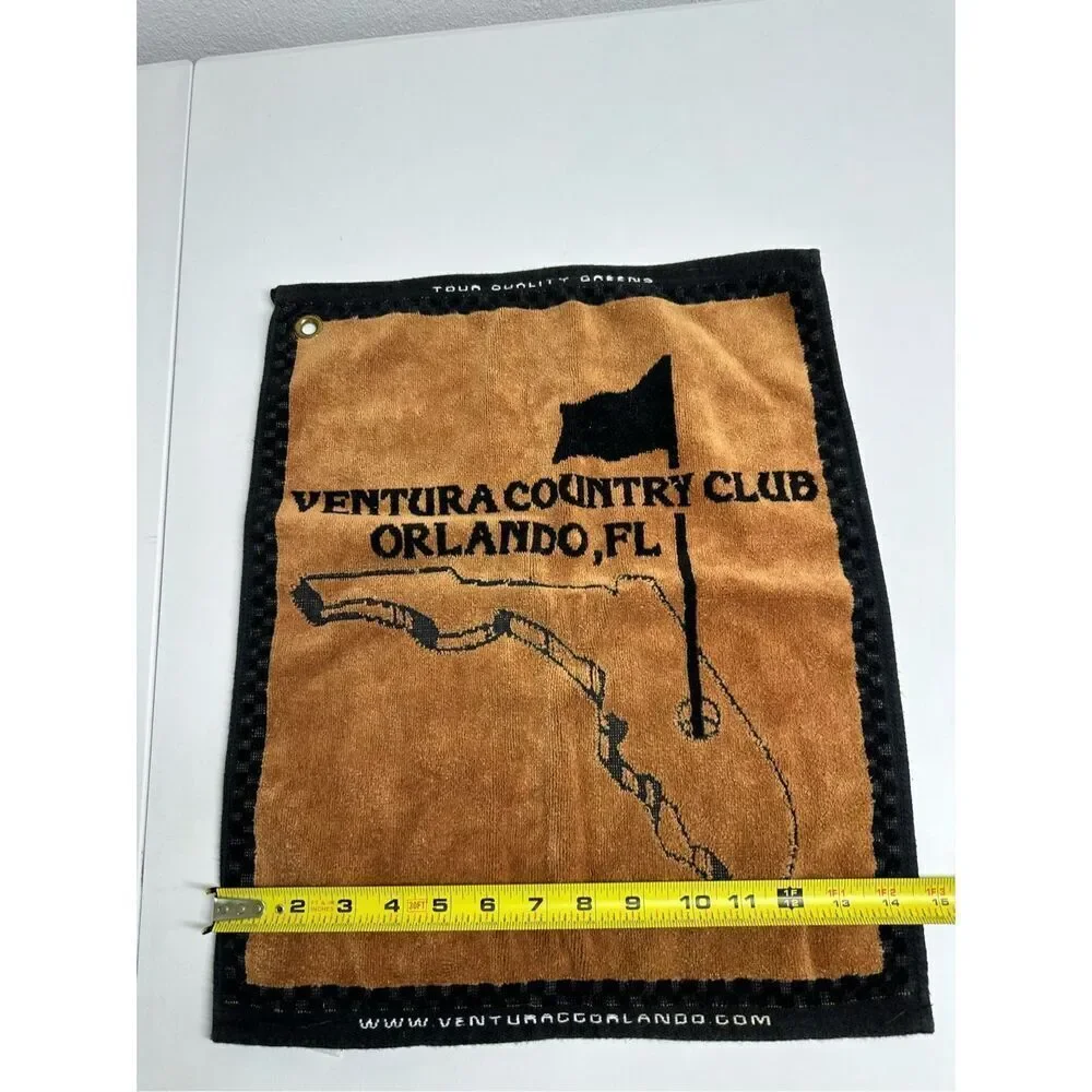 Golf Towel VTG Ventura Country Club Orlando FL Cotton Mobil Pro Shop Made in USA